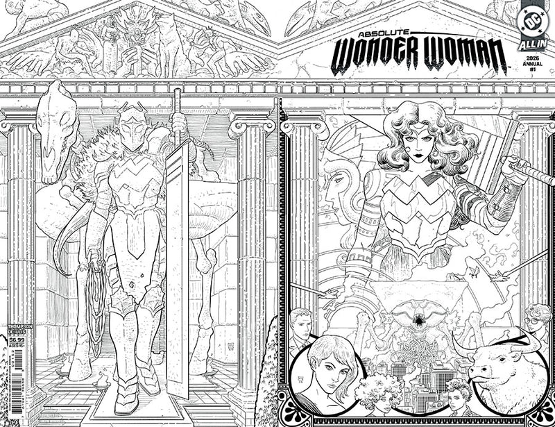Absolute Wonder Woman 2026 Annual #1 (2nd Printing Hayden Sherman Black & White Wraparound Variant)