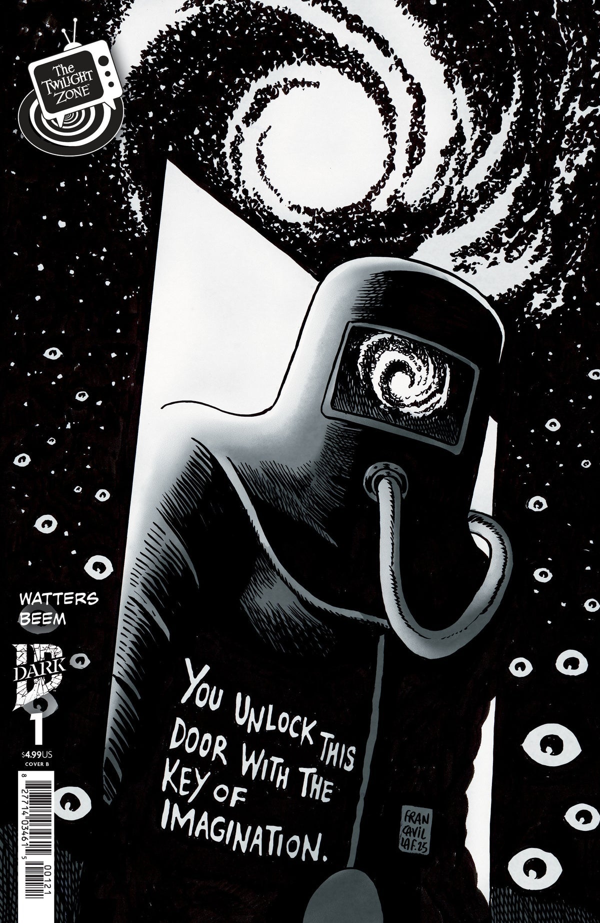 The Twilight Zone #1 (Francesco Francavilla Black & White Connecting Cover)
