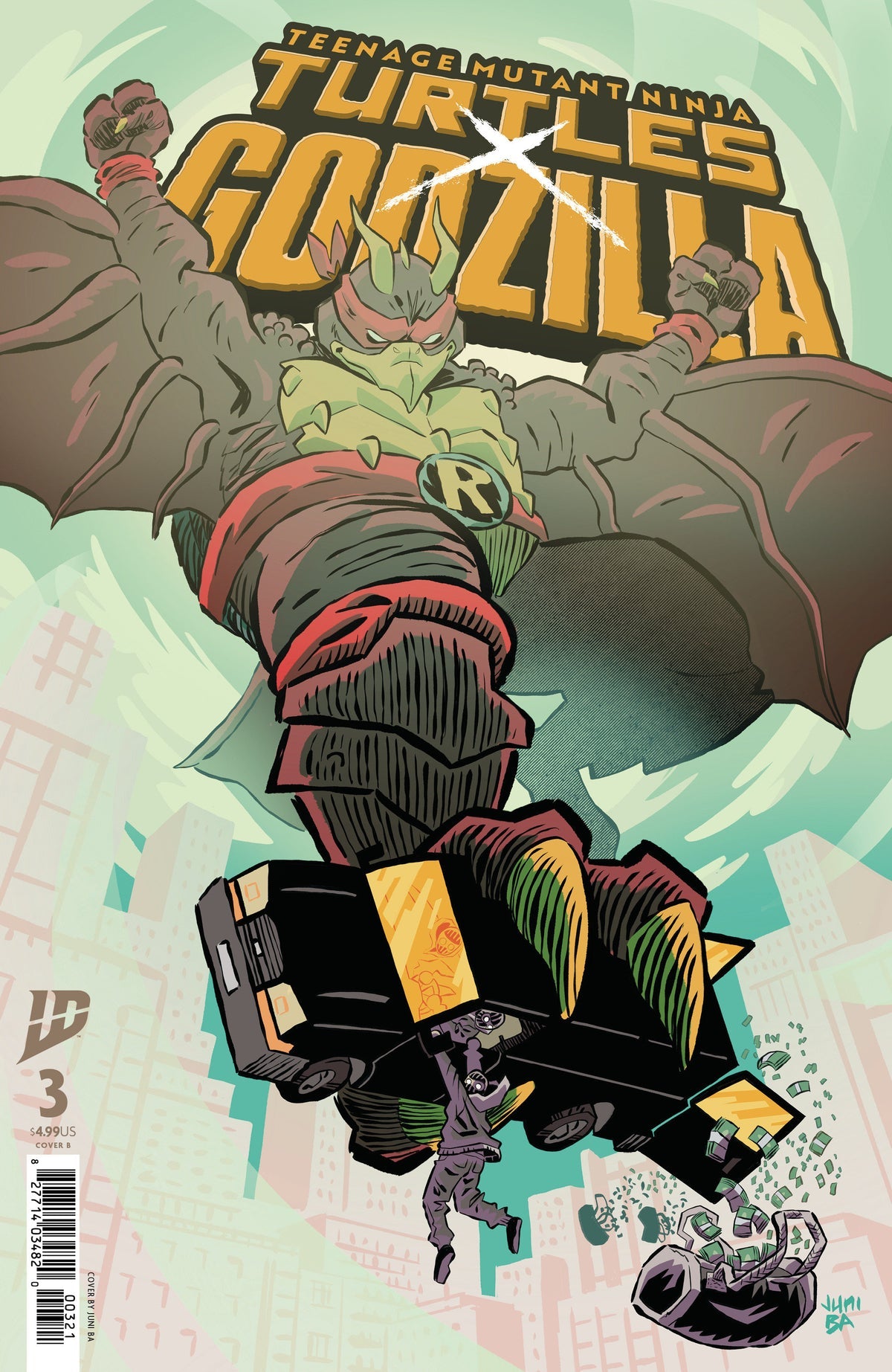 Teenage Mutant Ninja Turtles x Godzilla #3 (Cover B Juni Ba Variant)