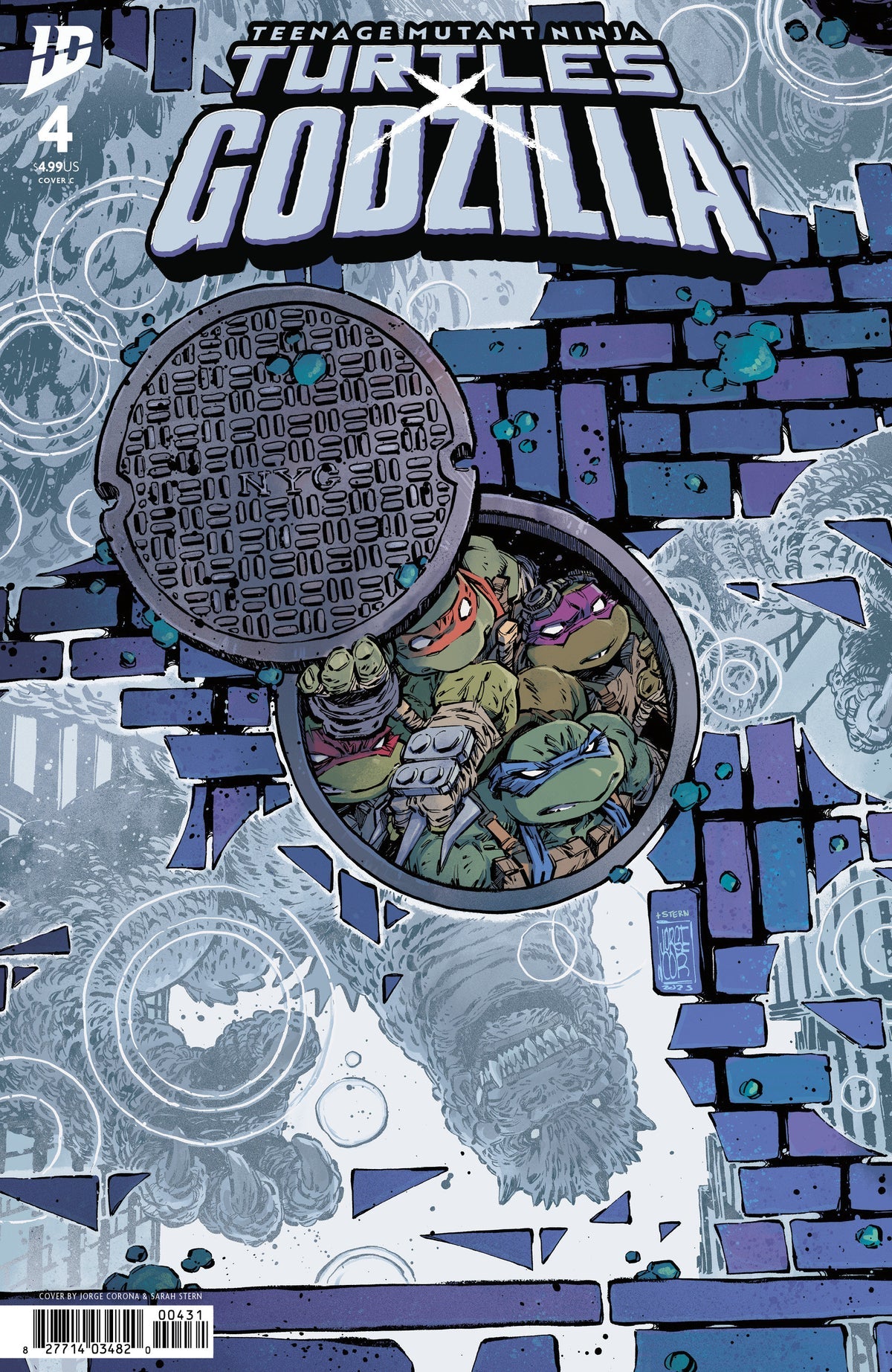 Teenage Mutant Ninja Turtles x Godzilla #4 (Cover C Jorge Corona Variant)