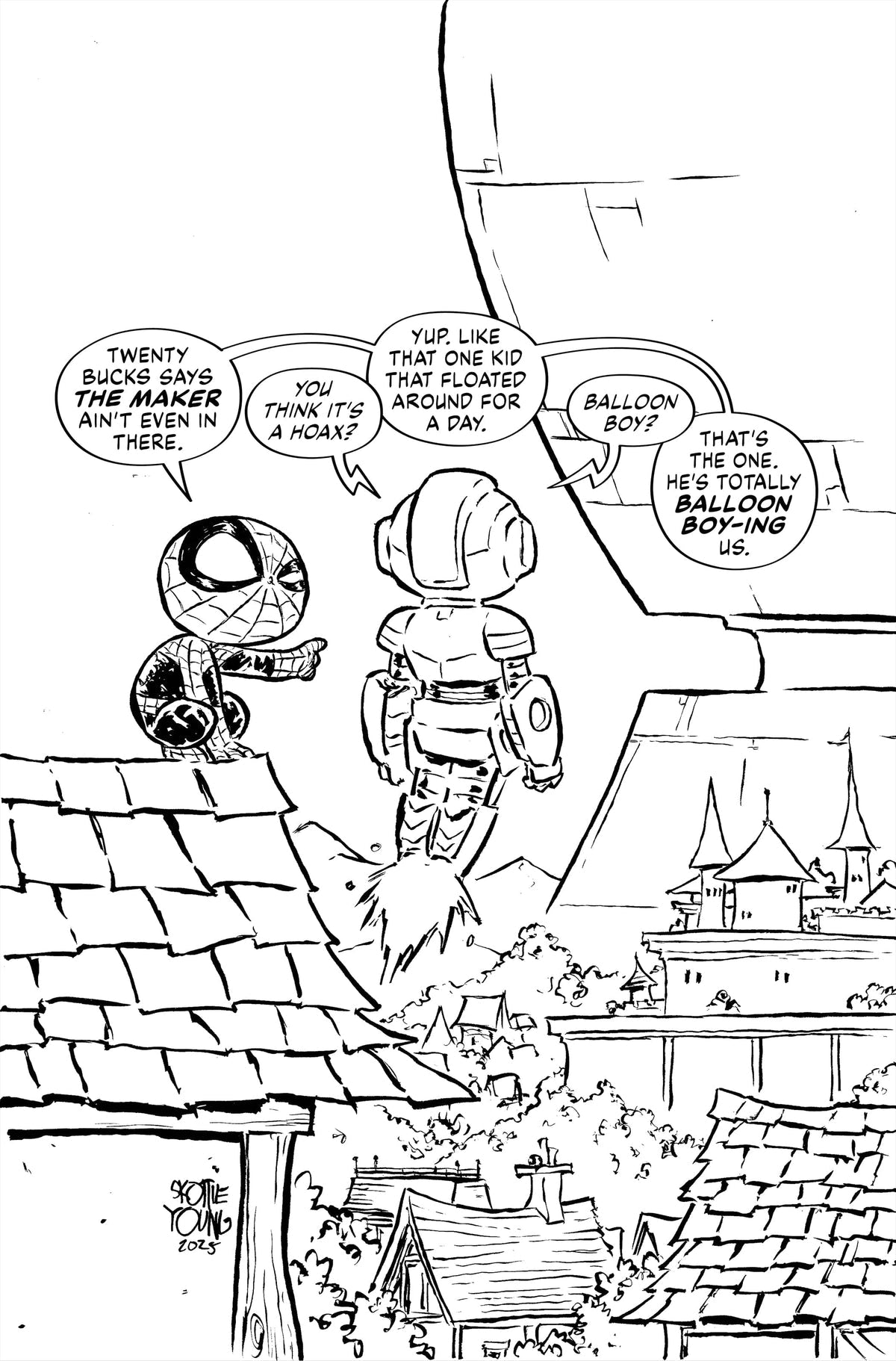 Ultimate Endgame #1 (1:100 Incentive Skottie Young Black & White Virgin Variant)