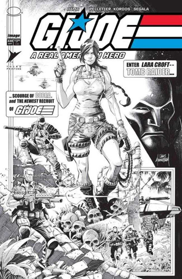 G.I. Joe: A Real American Hero #330 3rd Printing Chris Mooneyham Black & White Variant
