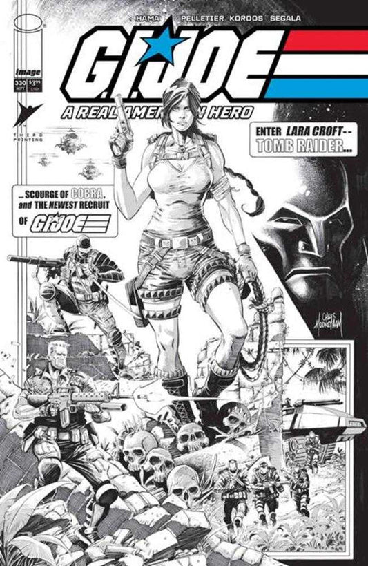 G.I. Joe: A Real American Hero #330 3rd Printing Chris Mooneyham Black & White Variant