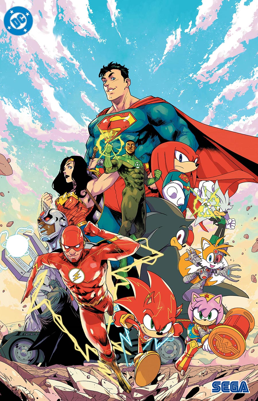 DC x Sonic the Hedgehog: The Metal Legion #1 (Cover E Pablo M. Collar Foil Virgin Variant)