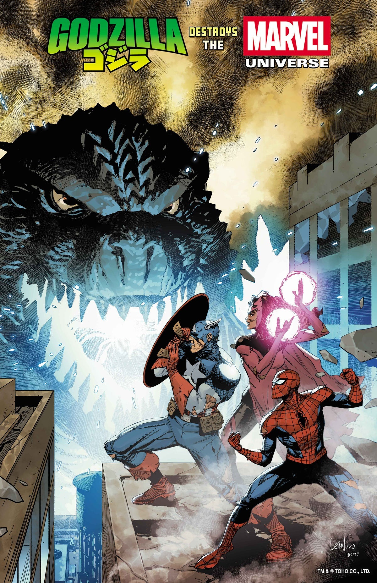 Godzilla Destroys the Marvel Universe #1 (Leinil Yu Foil Cover)