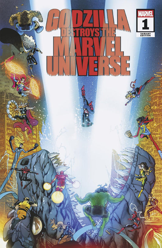 Godzilla Destroys the Marvel Universe #1 (Javier Garron Cover)