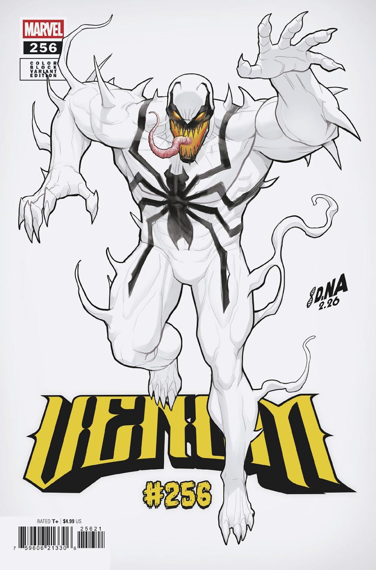 Venom #256 (David Nakayama Color Block White Variant)