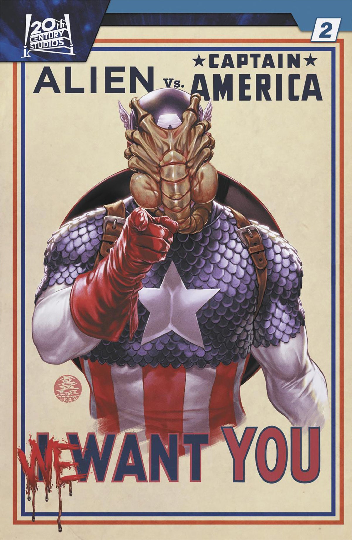 Alien vs. Captain America #2 (Mark Brooks Variant)
