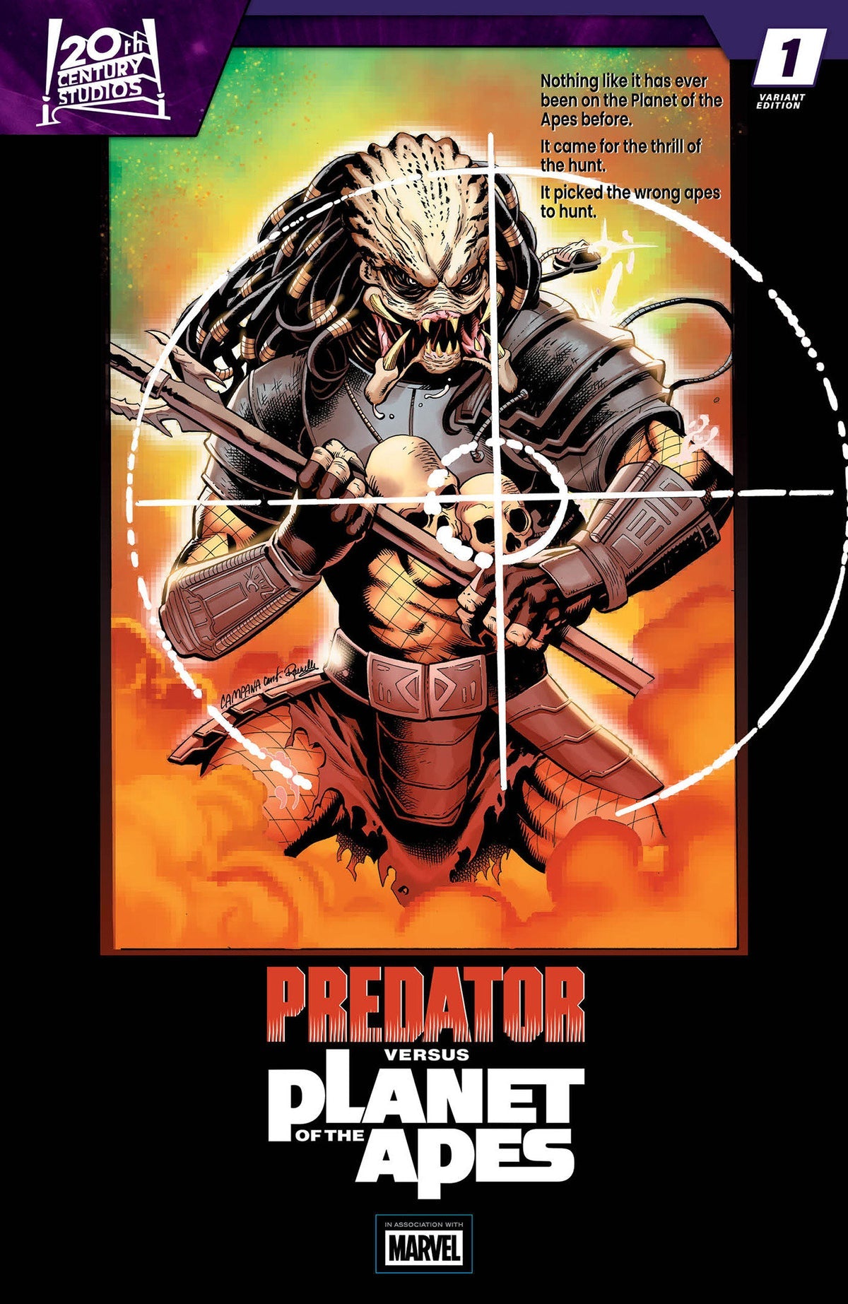 Predator vs. the Planet of the Apes #1 (Chris Campana Movie Poster Homage Variant)