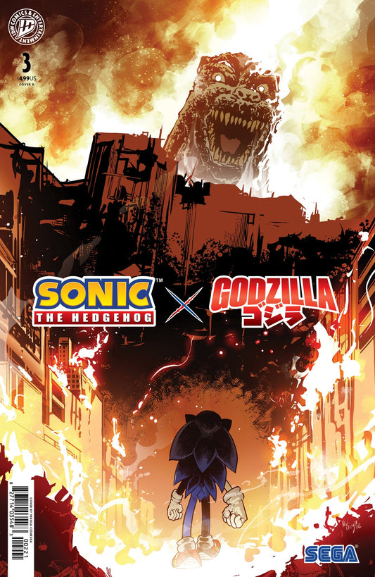 Sonic the Hedgehog x Godzilla #3 Cover B Nikola Čižmešija Variant
