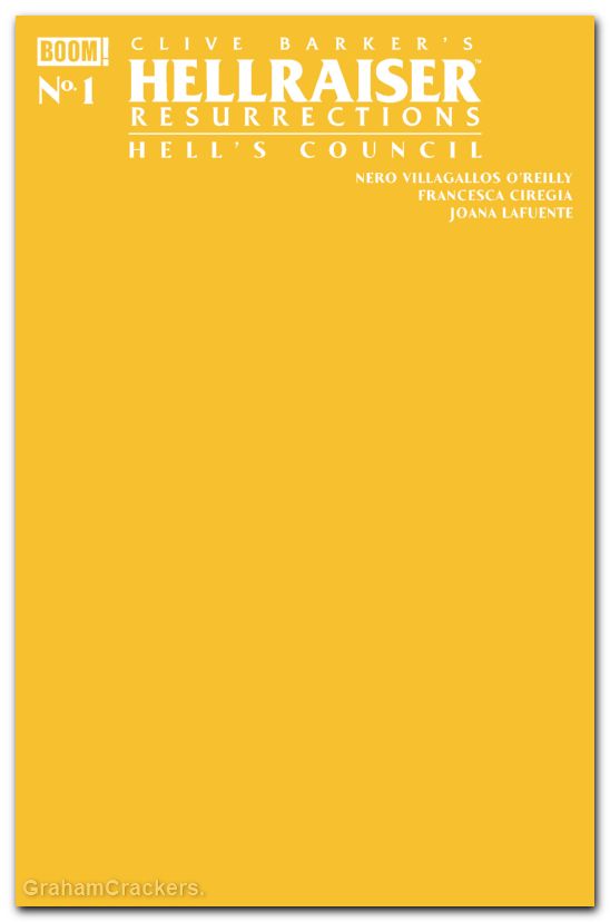 Hellraiser: Resurrections – Hell's Council #1 Cover C Yellow Blank Variant