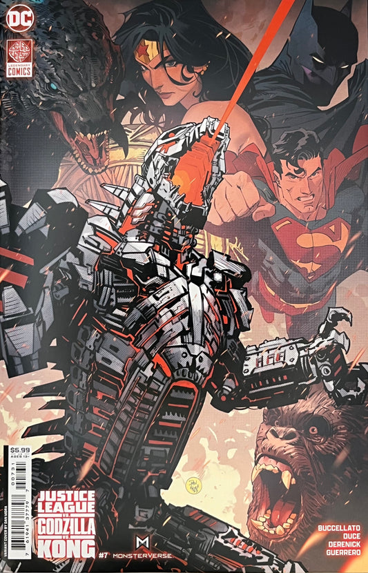 Justice League vs. Godzilla vs. Kong #7 (Mora Cover)