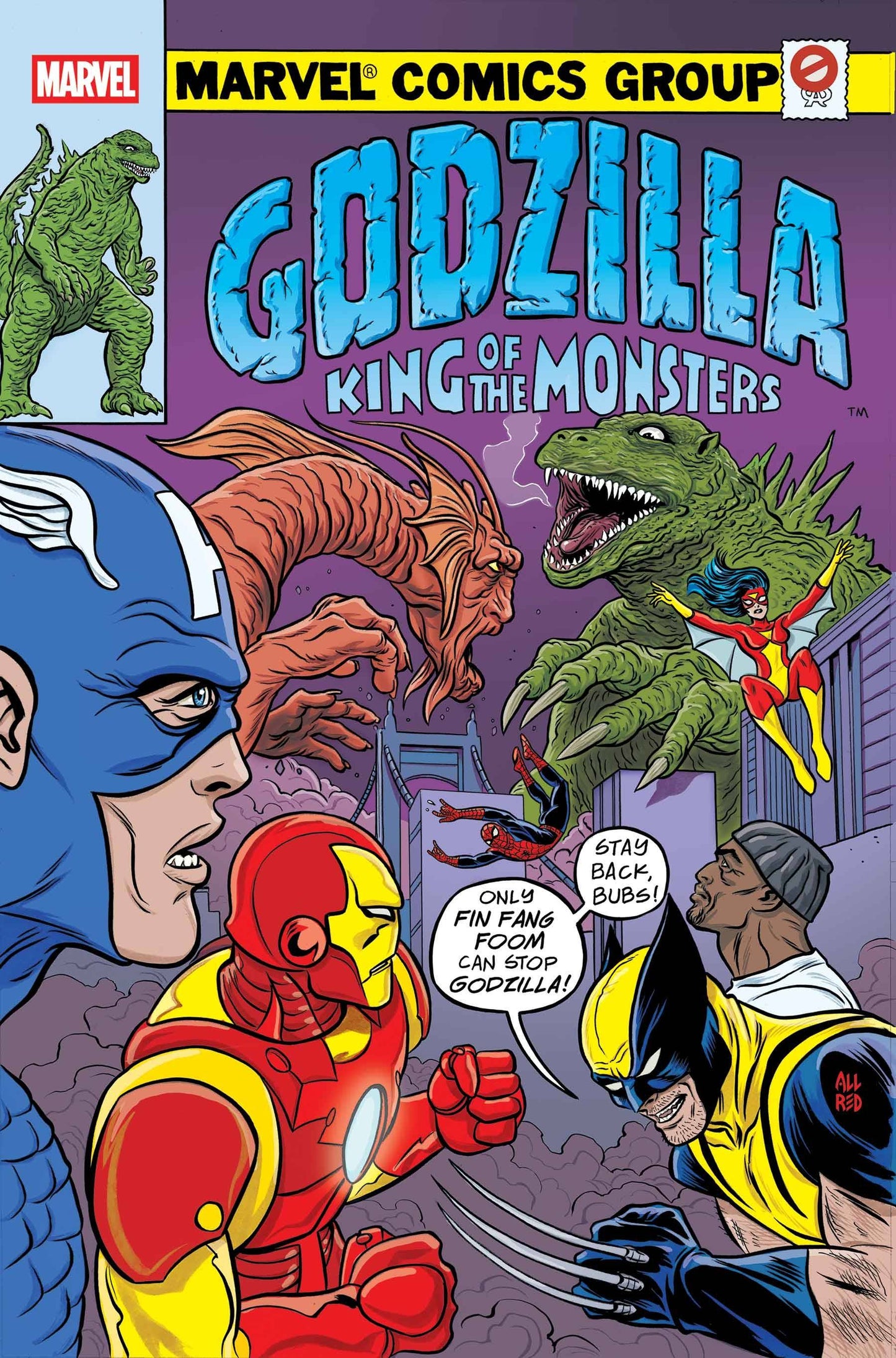 Godzilla vs. Avengers #1 (Mike Allred 'King of Monsters Homage' Cover)