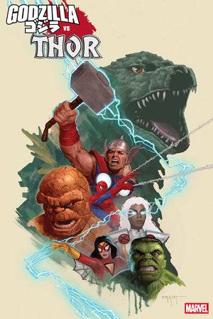 Godzilla vs. Thor #1 (E.M. Gist 'Marvel Universe' Cover)