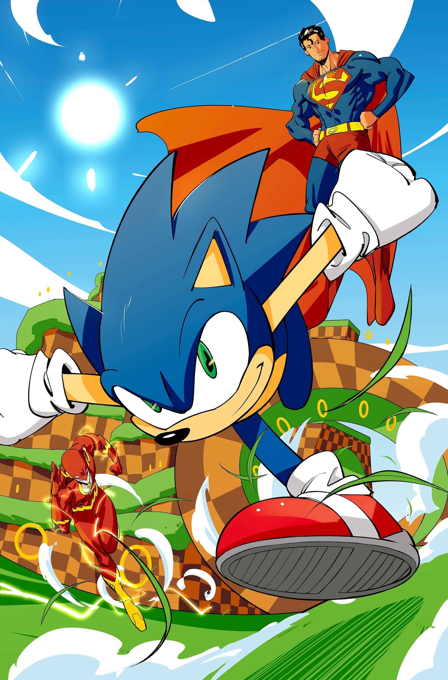 DC x Sonic The Hedgehog #4 (Daniele Di Nicuolo Cover)