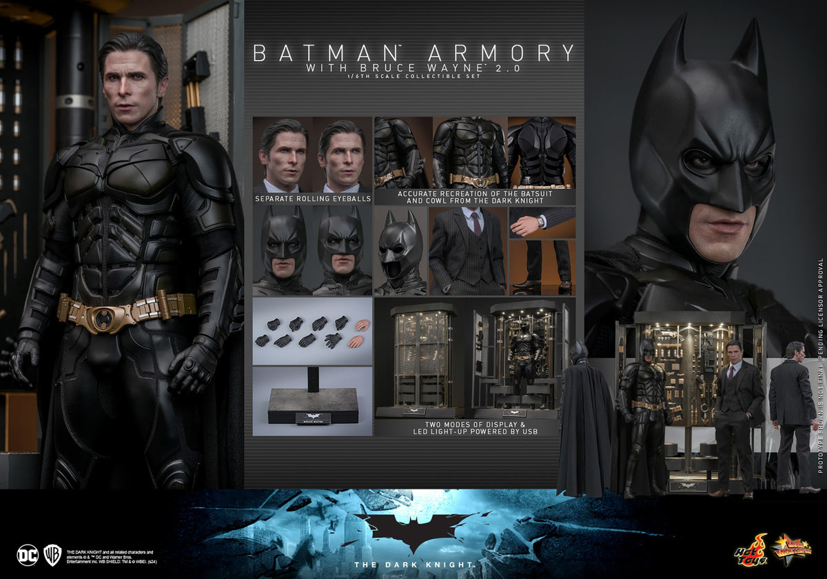 Hot Toys - The Dark Knight - 1:6 Scale Batman Armory with Bruce Wayne (2.0) (MMS753)