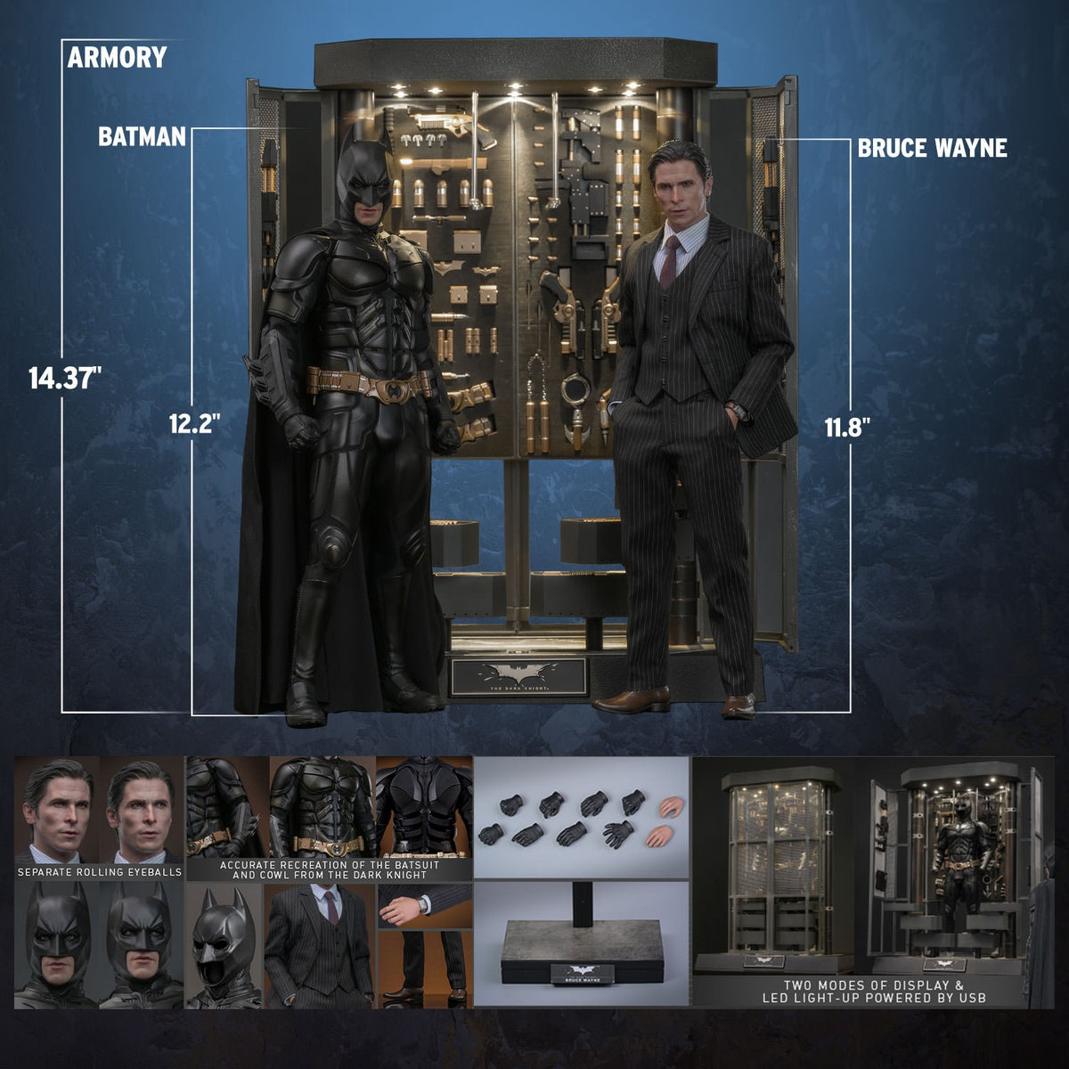 Hot Toys - The Dark Knight - 1:6 Scale Batman Armory with Bruce Wayne (2.0) (MMS753)