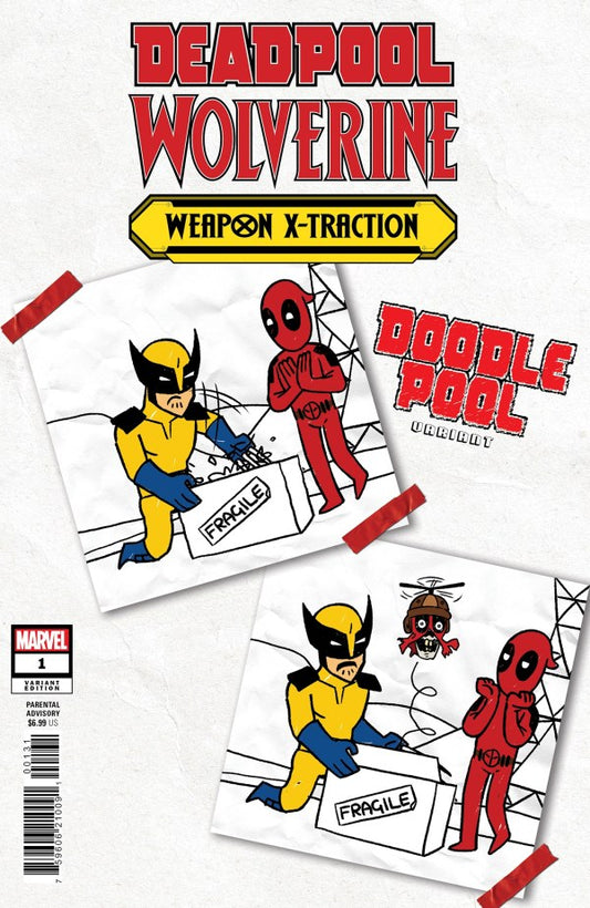 Deadpool/Wolverine: Weapon X-Traction #1 (Doodlepool Cover)