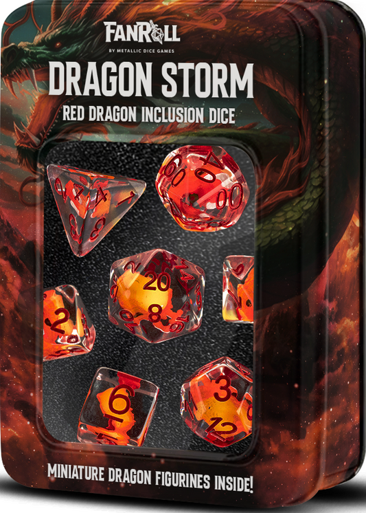 Resin 7-Dice Set - Dragon Storm Red - Inclusion