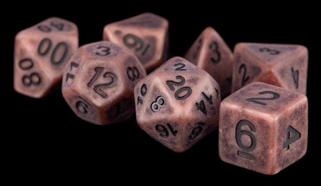 Resin 7-Dice Set - Ancient Copper (16mm)