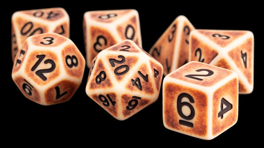 Resin 7-Dice Set - Ancient Brown (16mm)